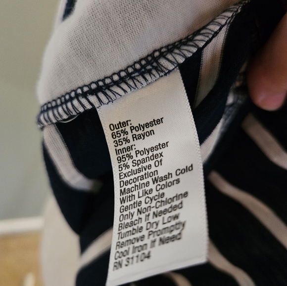 Kim Rogers Women's Size PXL Navy and White Striped Cardigan with Shirt New - Picture 11 of 12